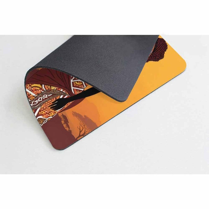 Smooffly African Woman Mouse Pad, Sunset Tree Rectangle Non-Slip Rubber Mousepad Gaming Mouse Pad, 240MM X 200MM X 3MM, Brown Black - Image 4